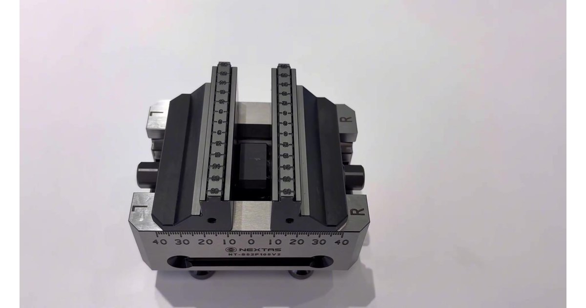 Top view of the NT-S52P105V2 showing two parallel jaws with serrated strips and the gap between them
